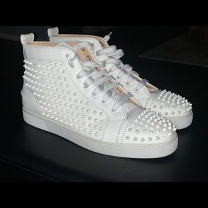 Christian Louboutin White Spikes Men’s Sz 13